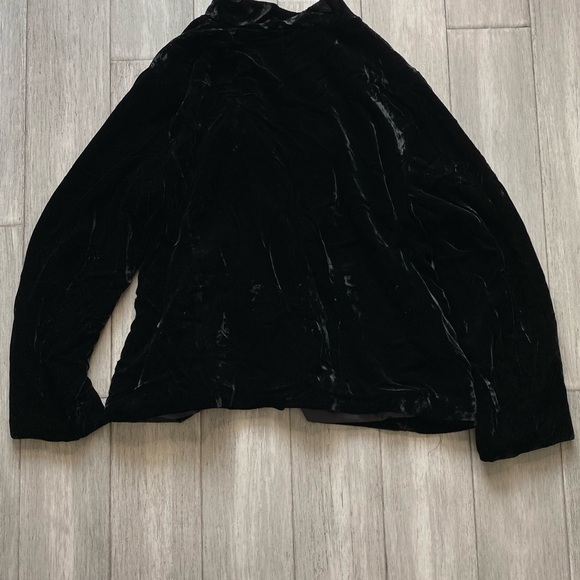 J. Jill 1X petite women’s black velvet silk blend jacket coat - Picture 7 of 10